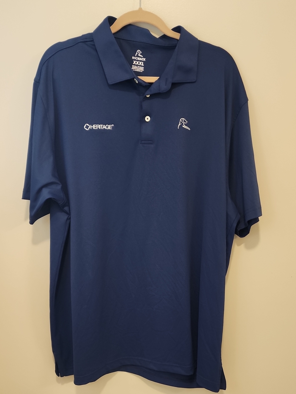Rhoback Polo Navy & White Classic Preppy Golf Men's size XXXL 3XL